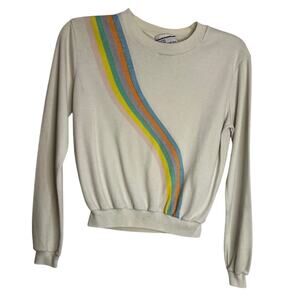 Vtg Avon Fashion Womens Rainbow Sz Sm Long Sleeve